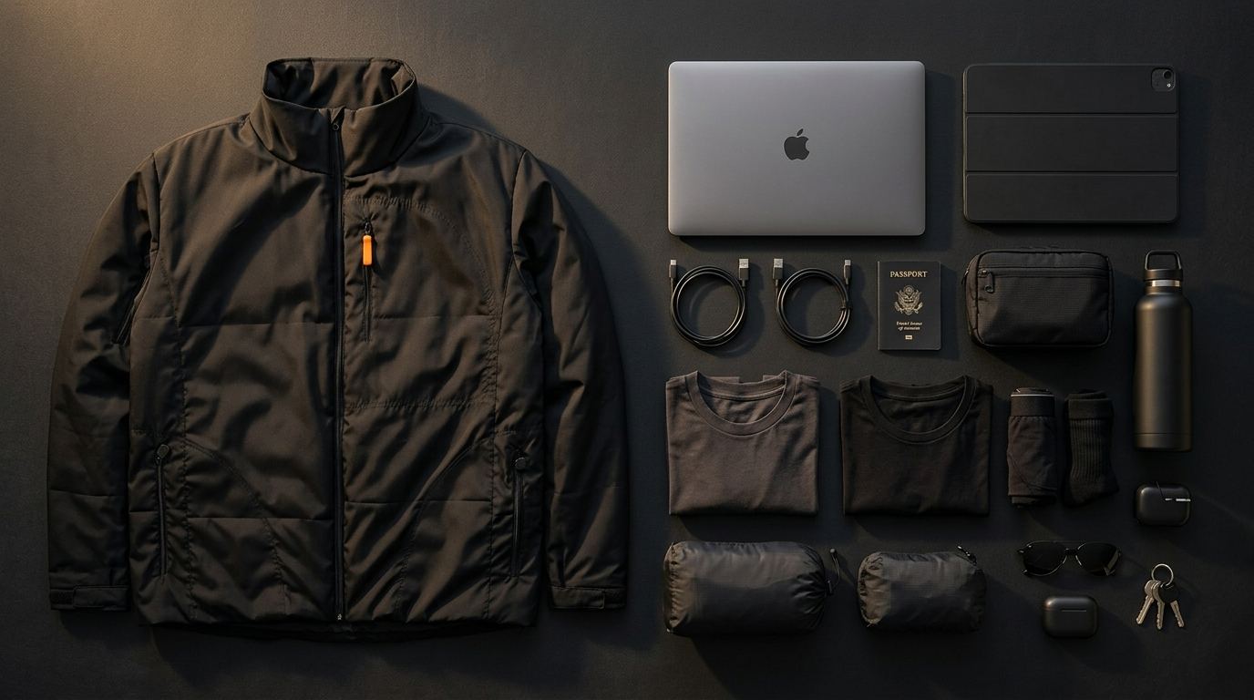 Flat-lay of everything that fits inside System26